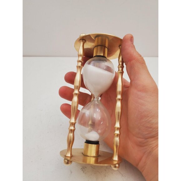 Vintage Gold Toned Brass Hourglass/ Penco Decorative Brass 12.5 Minute Timer, - Picture 4 of 10